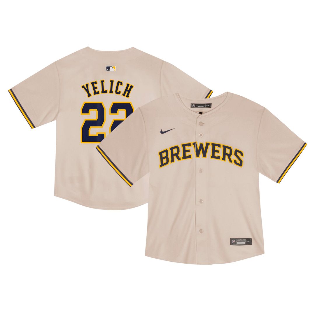 Milwaukee Brewers Christian Yelich Nike Toddler Home Game Jersey - Cream
