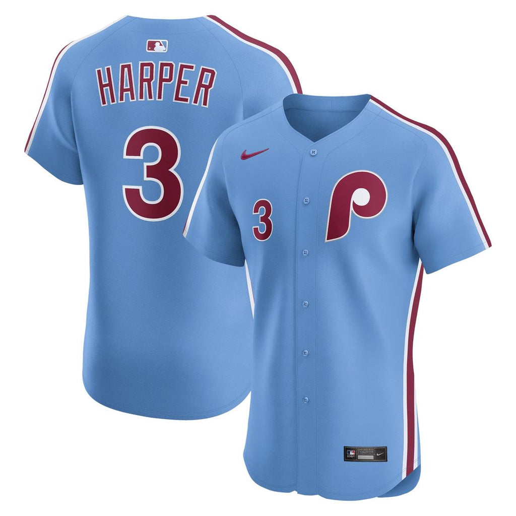 Philadelphia Phillies Bryce Harper Nike Alternate 2 Elite Jersey - Cream