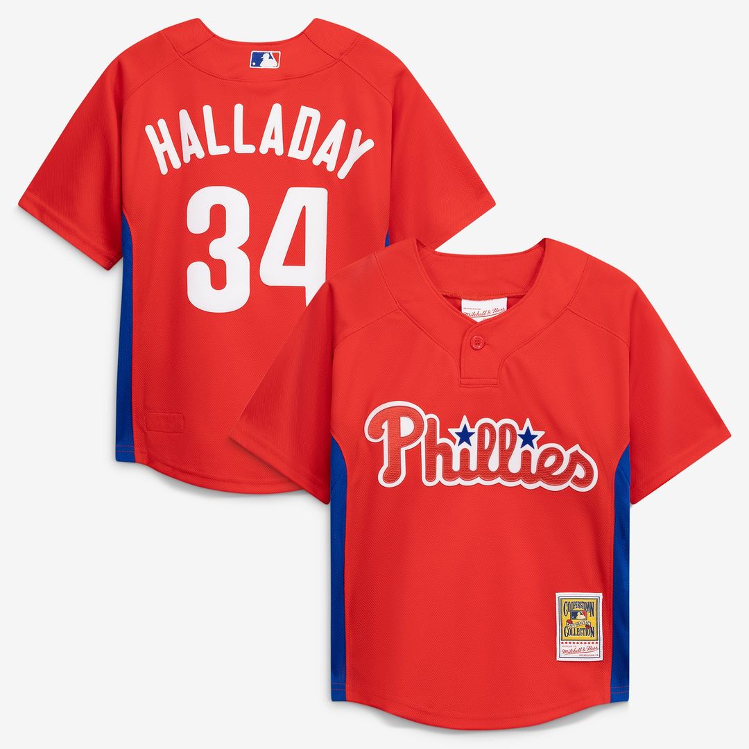 Philadelphia Phillies Roy Halladay Mitchell & Ness Toddler Cooperstown Mesh Batting Practice Jersey - Red