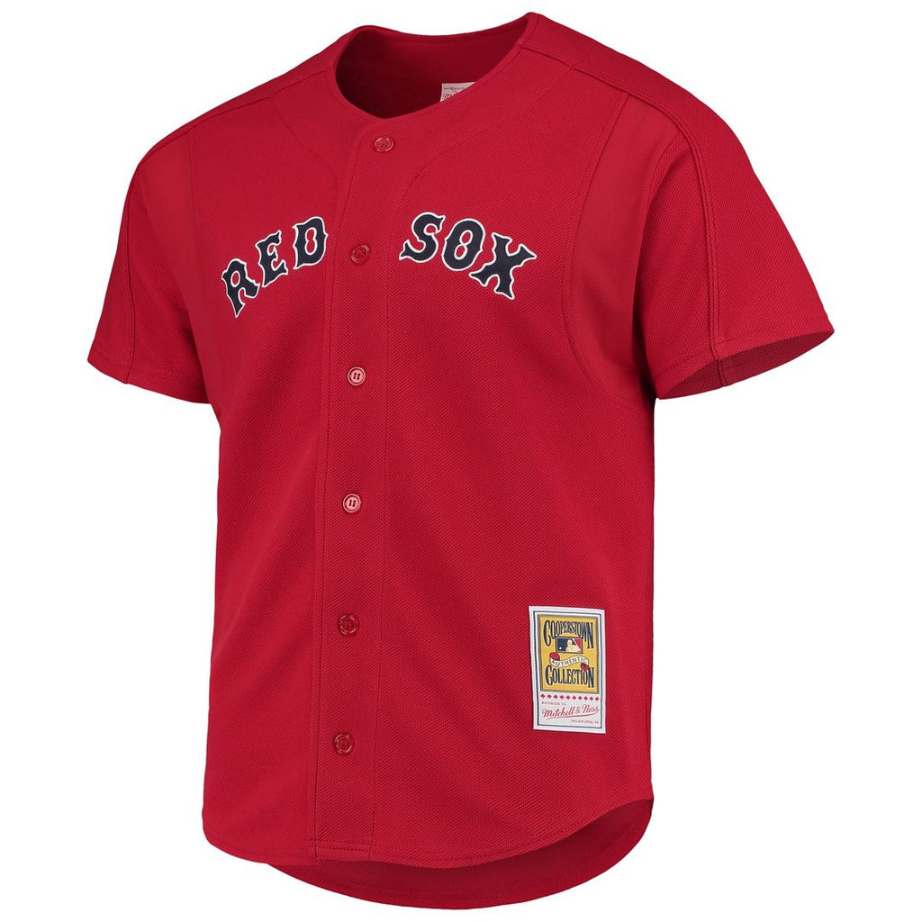 Boston Red Sox David Ortiz Mitchell & Ness Cooperstown Mesh Batting Practice Button-Up Jersey - Red