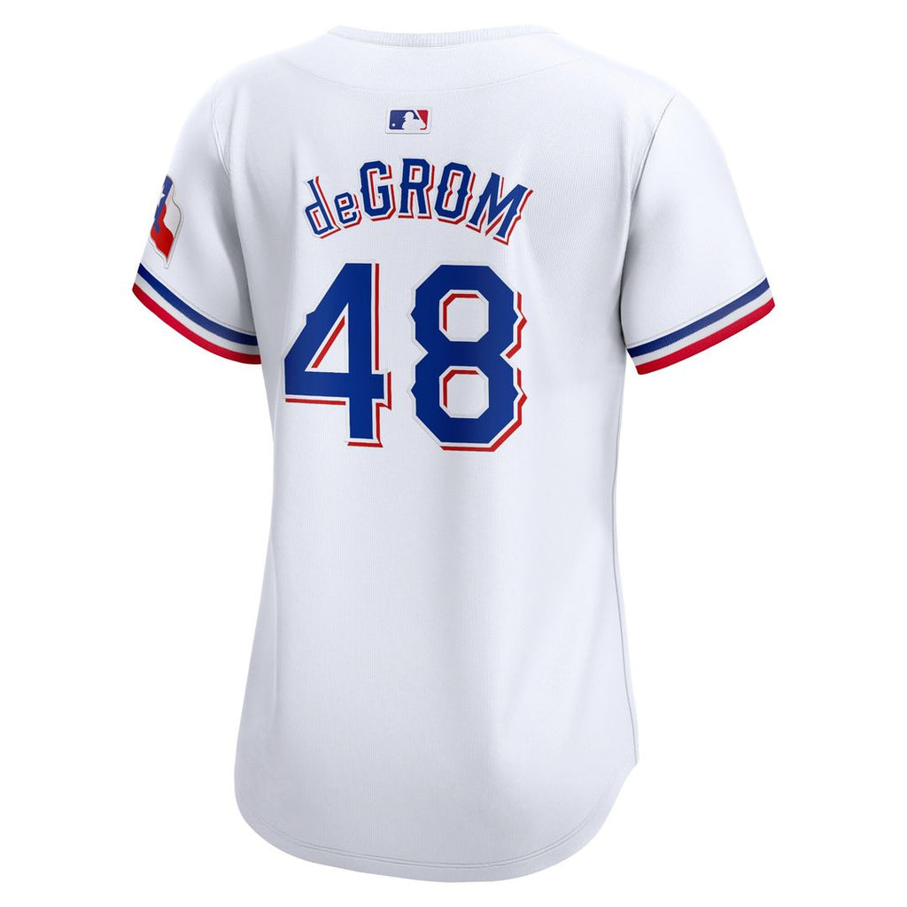Texas Rangers Jacob deGrom Nike Women's Home Limited Jersey - White