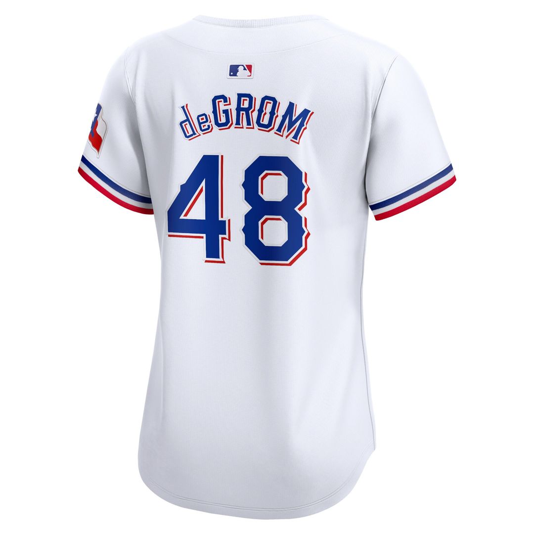 Texas Rangers Jacob deGrom Nike Women's Home Limited Jersey - White