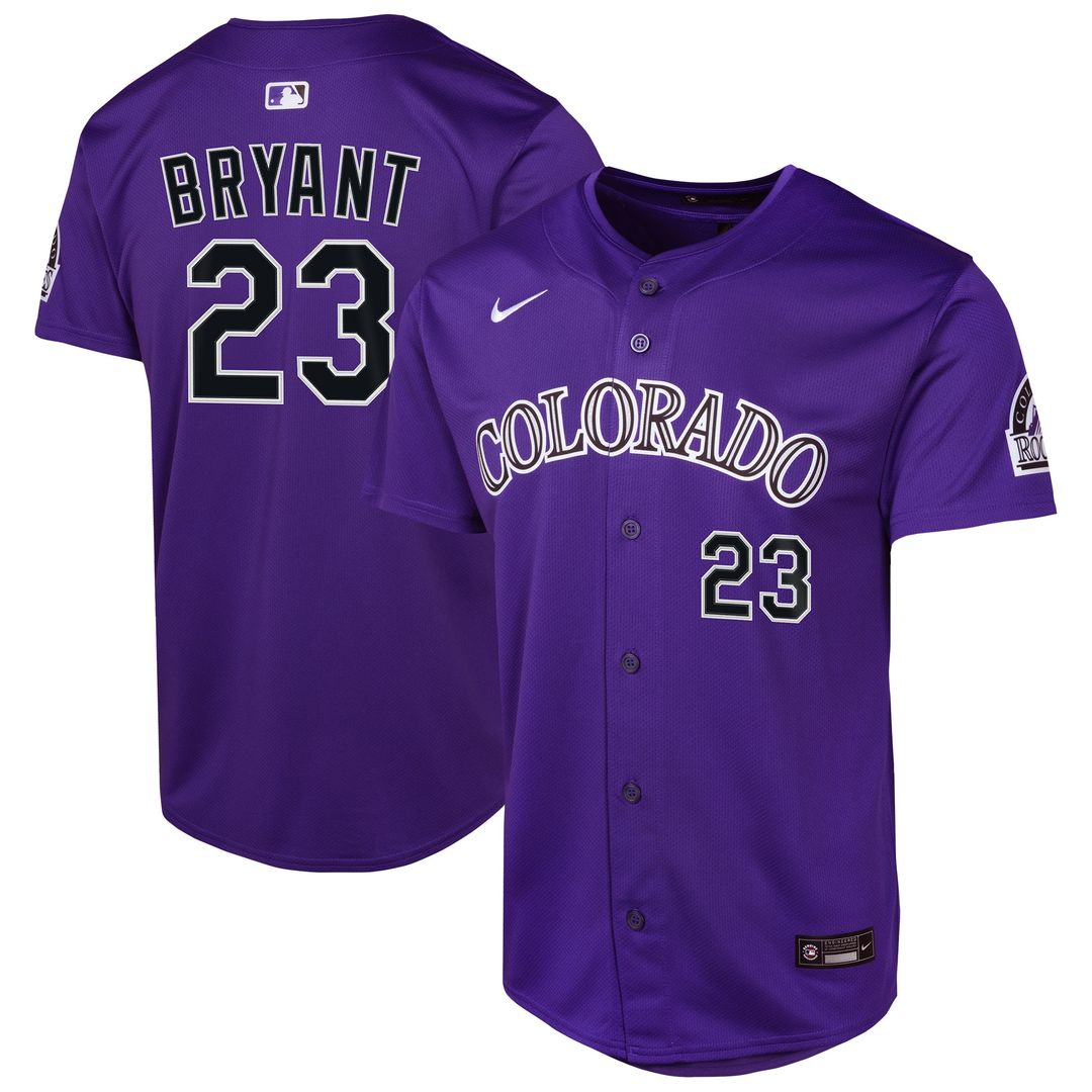 Colorado Rockies Kris Bryant Nike Youth Alternate Limited Jersey - Purple