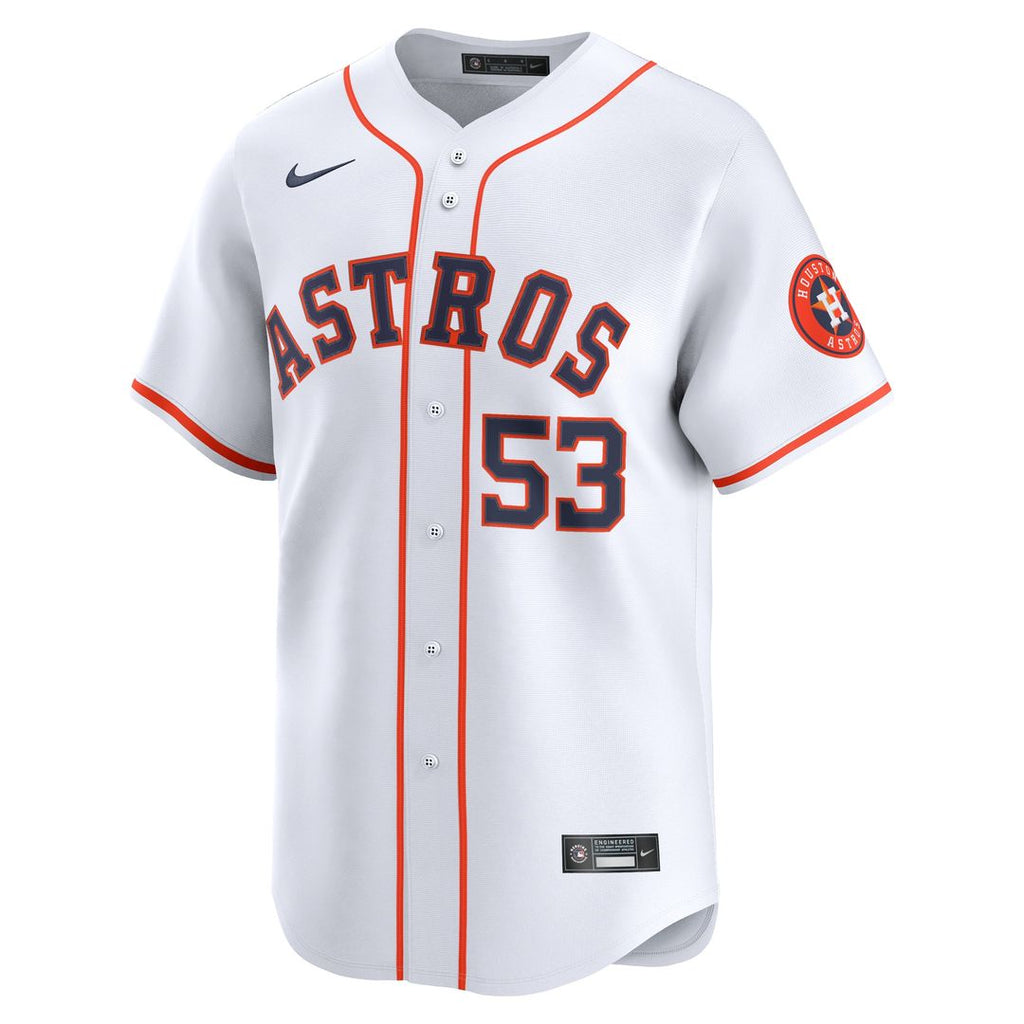Houston Astros Cristian Javier Nike Home Limited Jersey - White