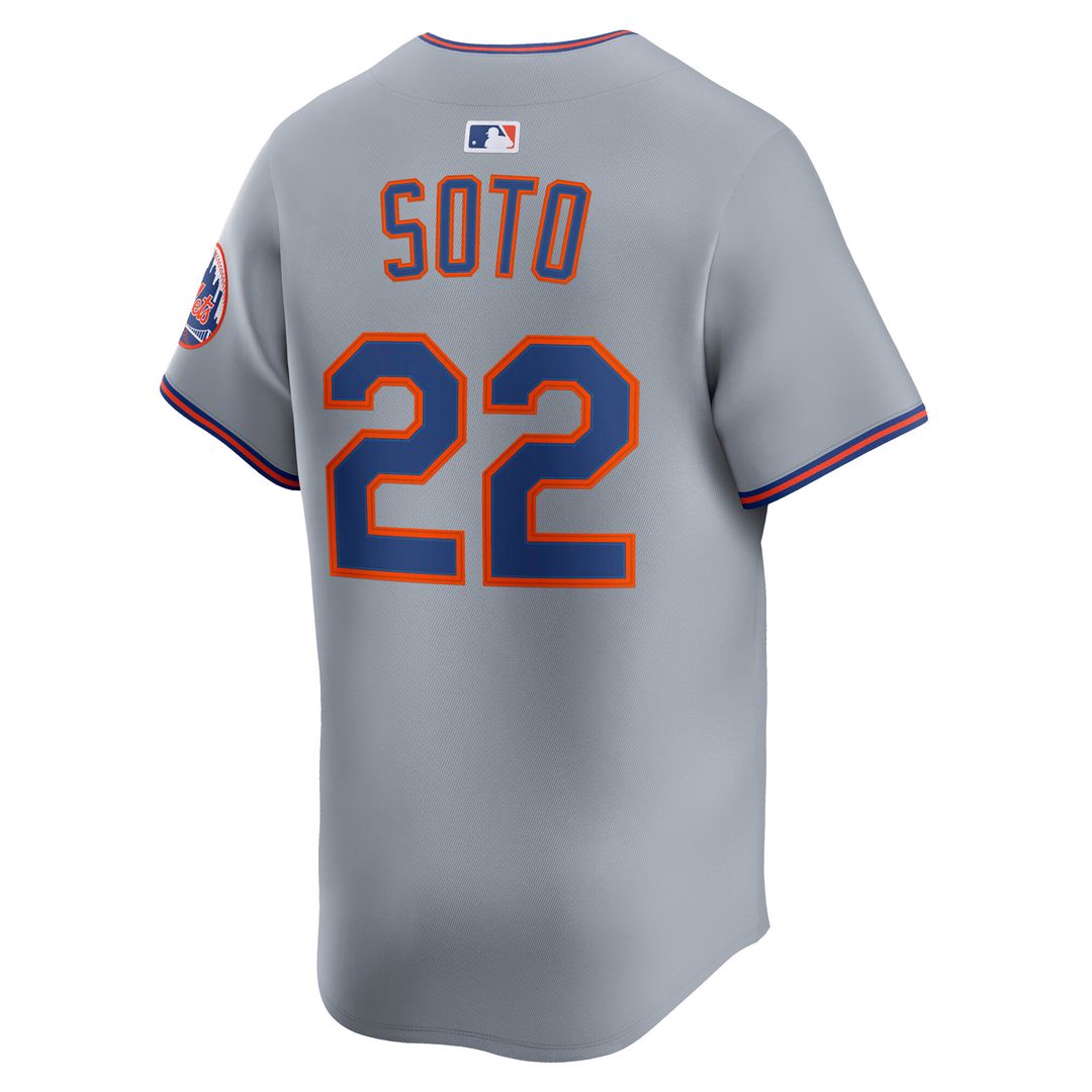 New York Mets Juan Soto Nike Road Limited Jersey - Gray