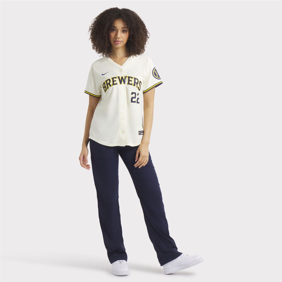 Milwaukee Brewers Christian Yelich Nike Women's Home Limited Jersey - Cream