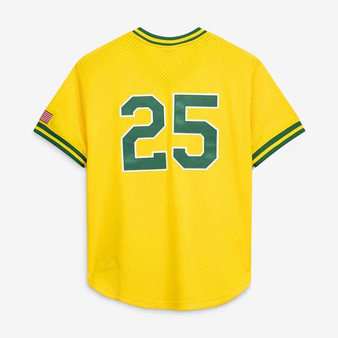 Athletics Mark McGwire Mitchell & Ness Authentic Batting Practice Jersey - Gold