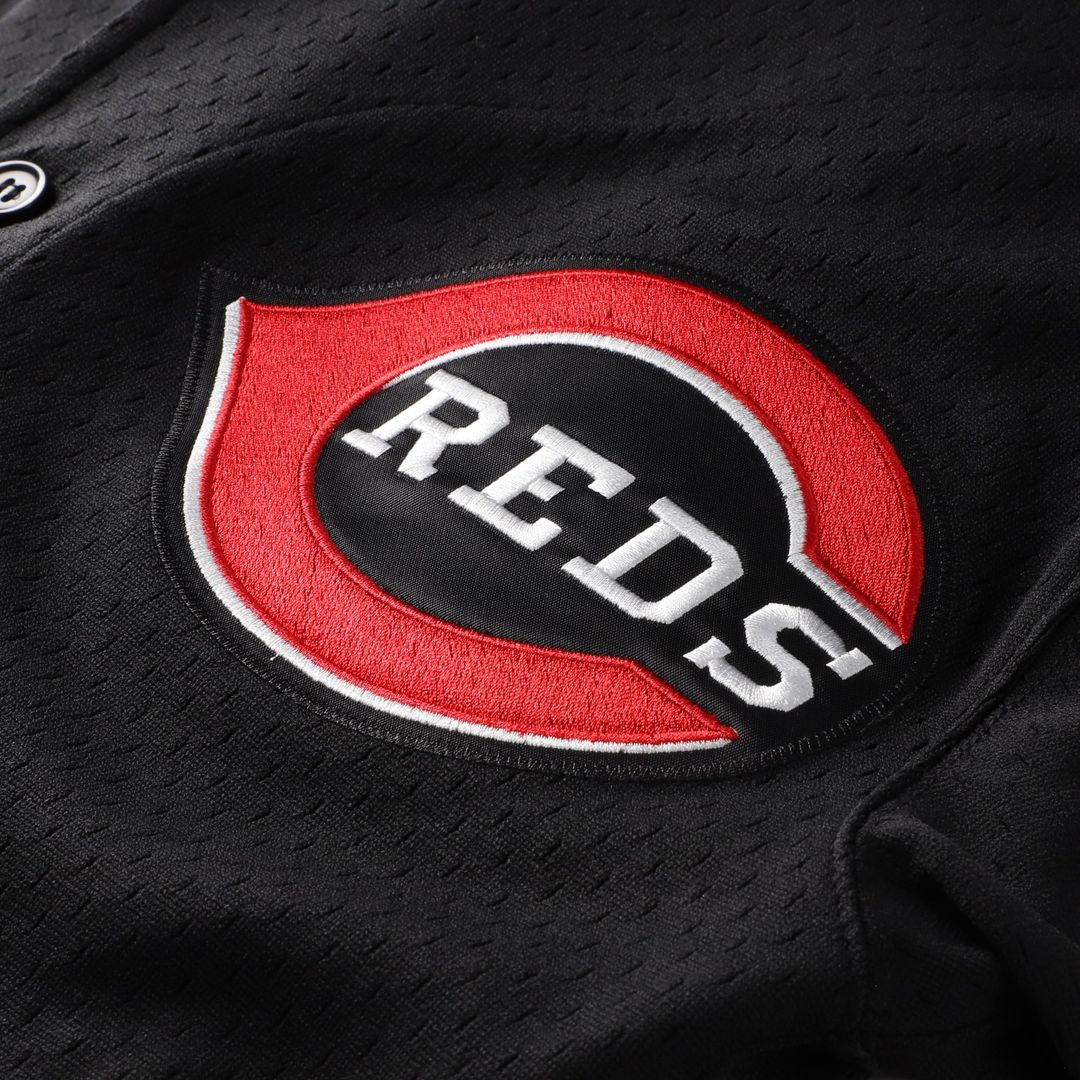 Cincinnati Reds Ken Griffey Jr. Mitchell & Ness Cooperstown Mesh Batting Practice Button-Up Jersey - Black