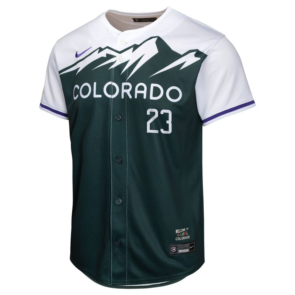 Colorado Rockies Kris Bryant Nike Youth City Connect Limited Jersey - Green