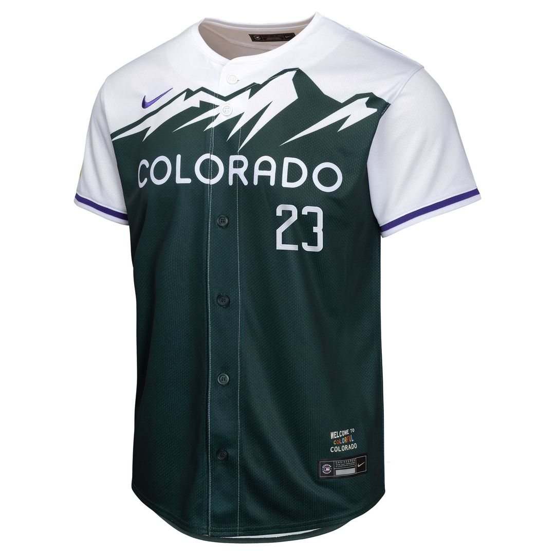 Colorado Rockies Kris Bryant Nike Youth City Connect Limited Jersey - Green