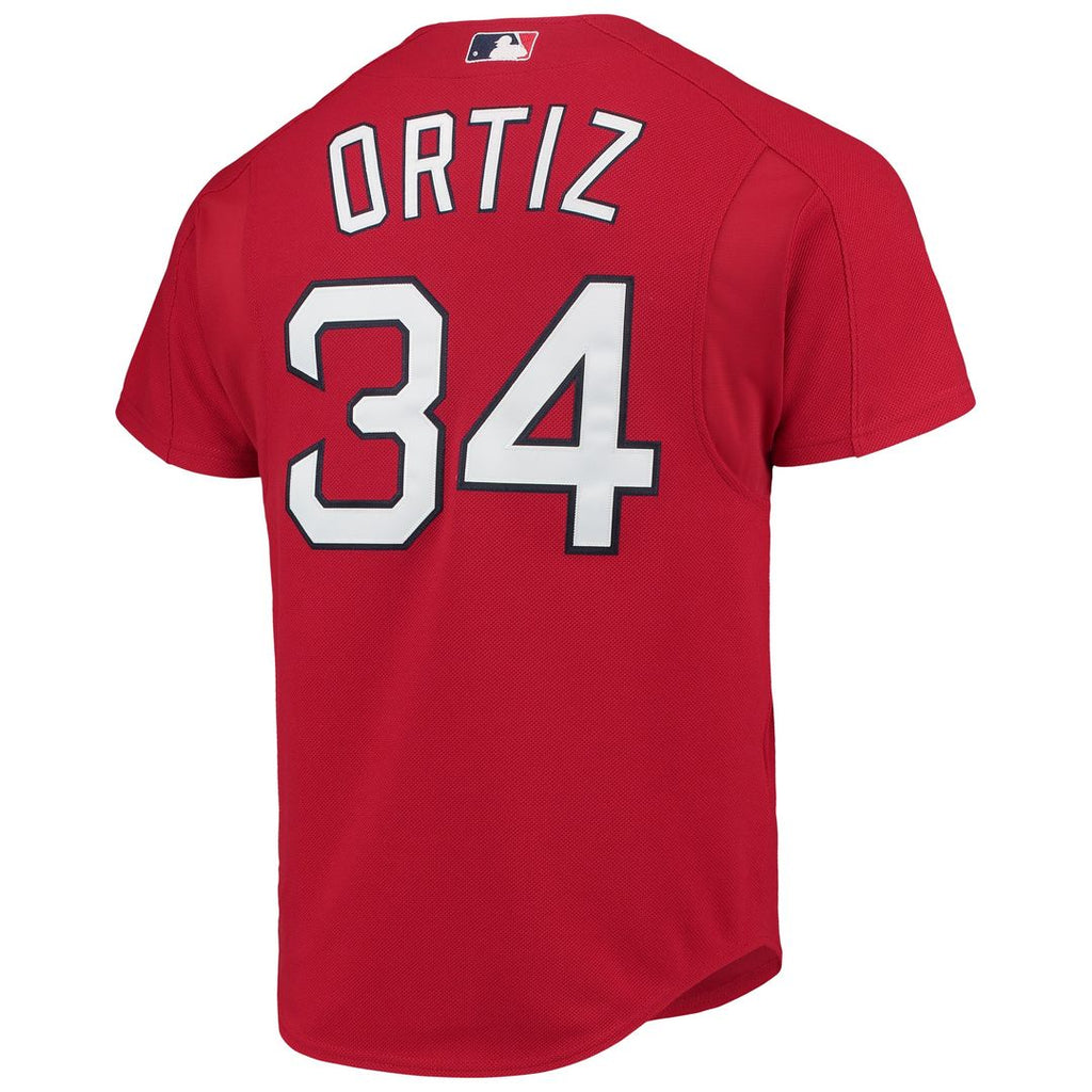 Boston Red Sox David Ortiz Mitchell & Ness Cooperstown Mesh Batting Practice Button-Up Jersey - Red