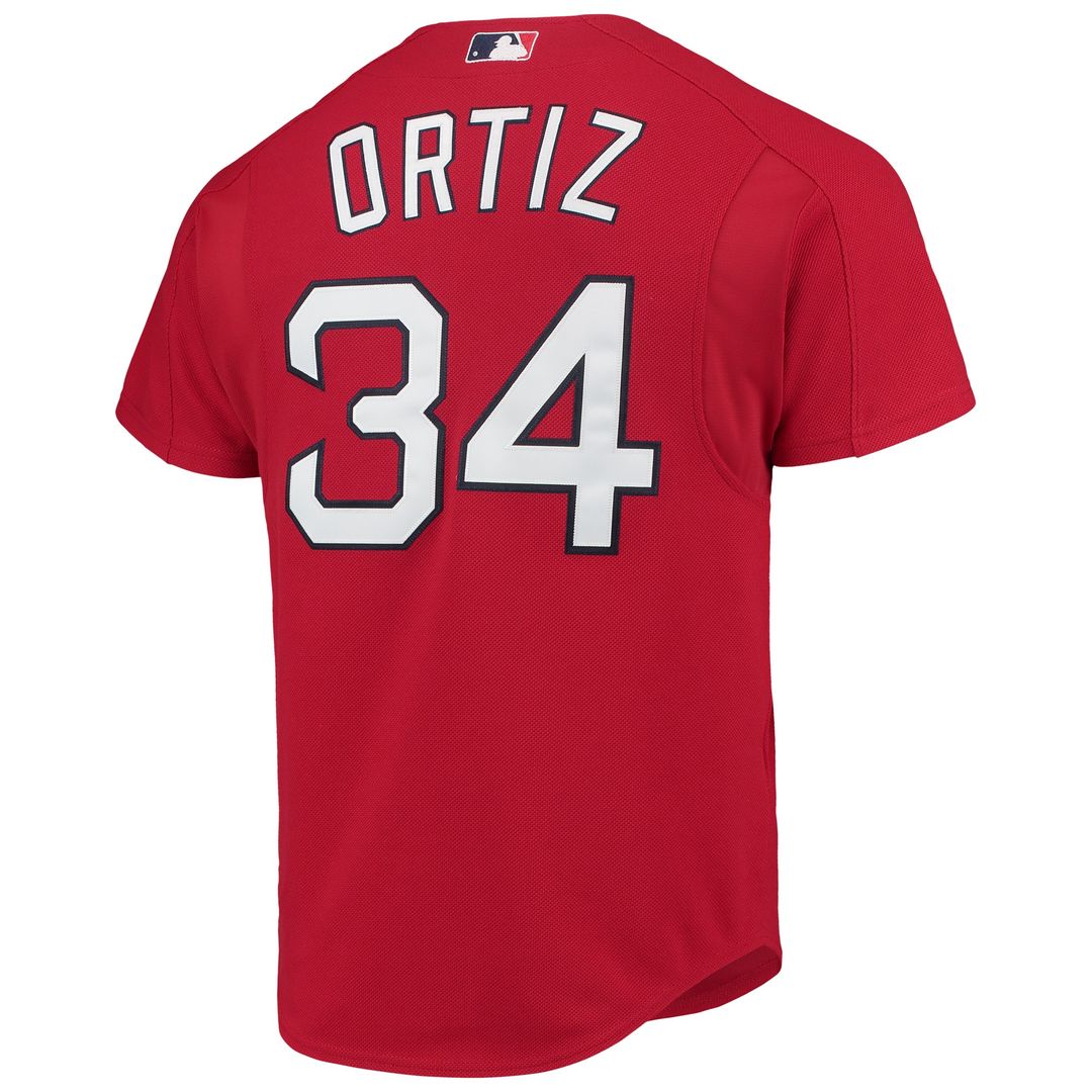 Boston Red Sox David Ortiz Mitchell & Ness Cooperstown Mesh Batting Practice Button-Up Jersey - Red