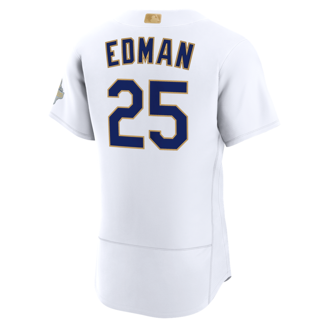 Los Angeles Dodgers Tommy Edman Nike 2026 Gold Collection Authentic Jersey - White