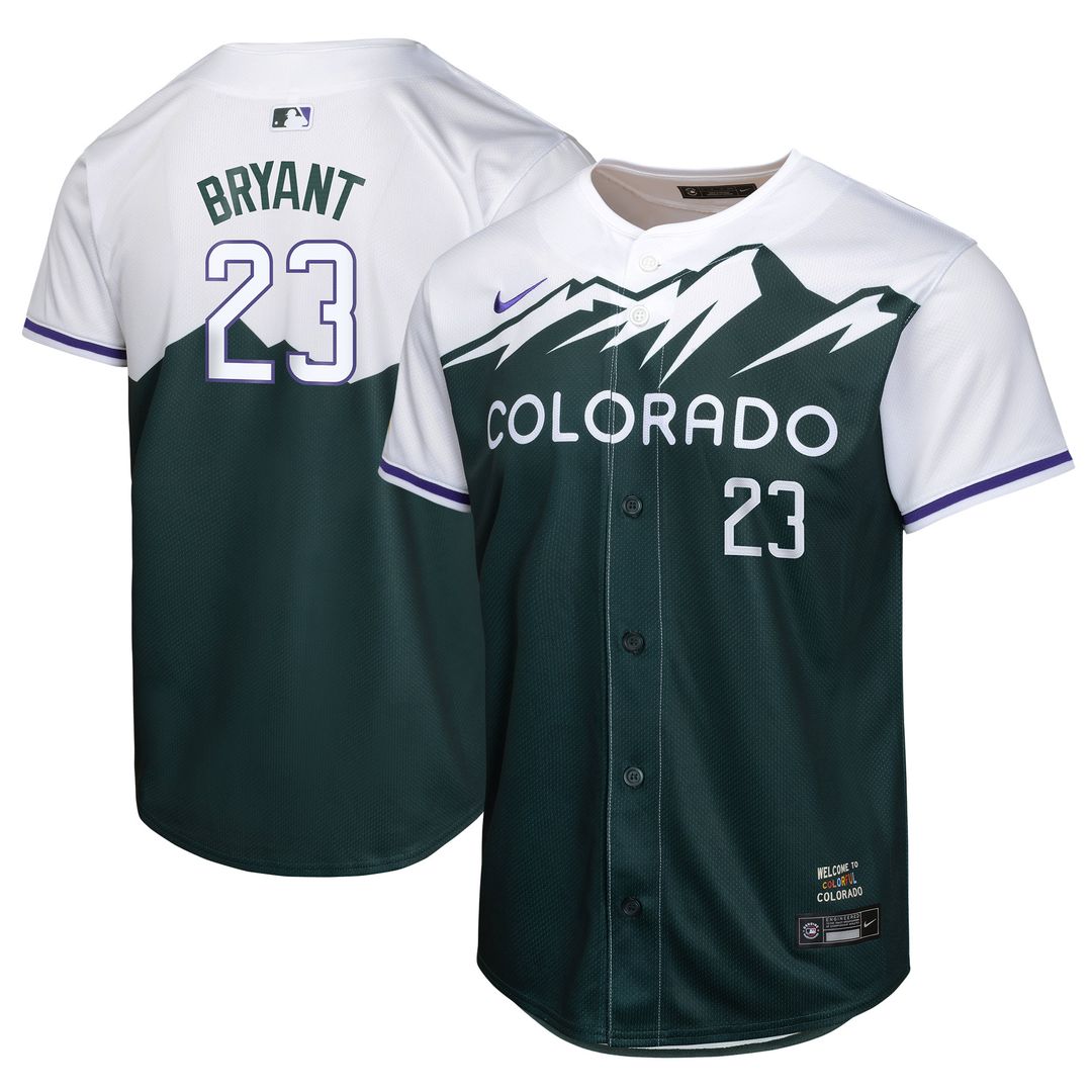 Colorado Rockies Kris Bryant Nike Youth City Connect Limited Jersey - Green