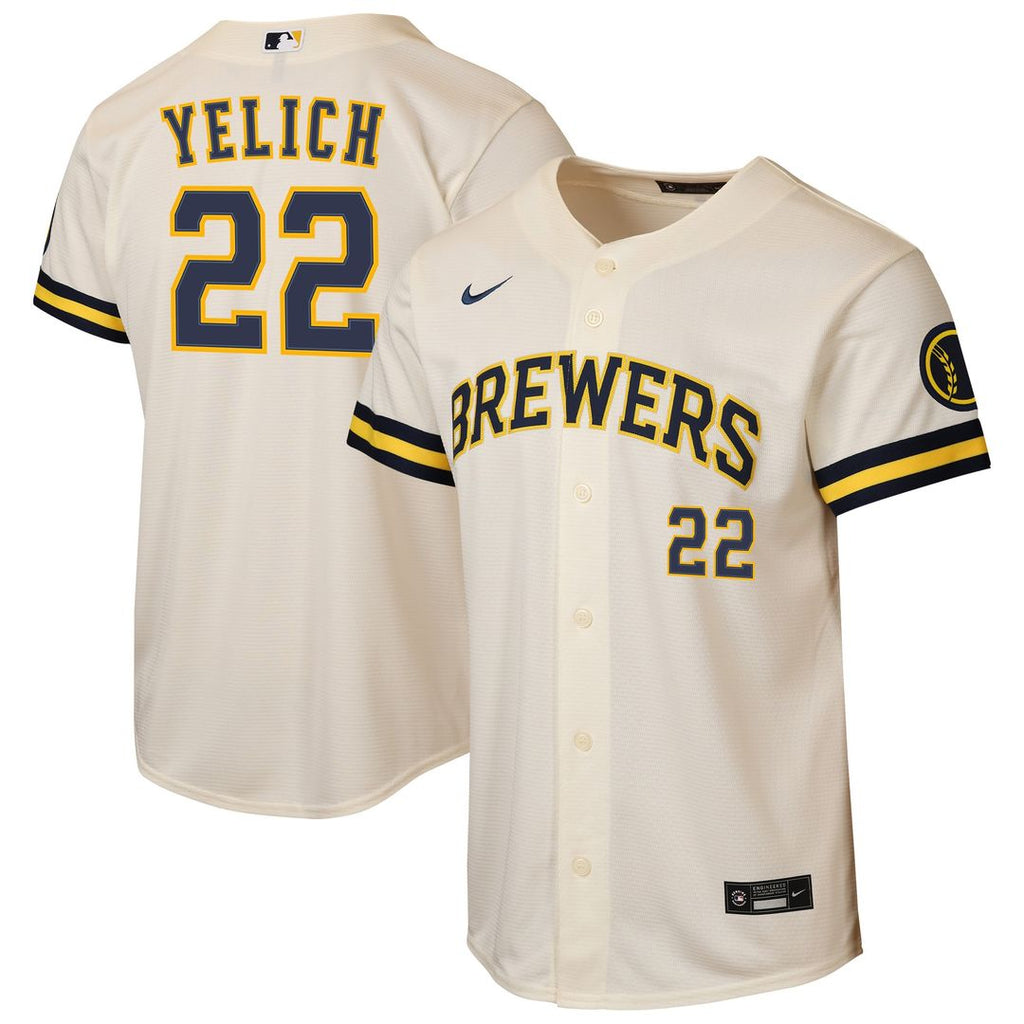 Milwaukee Brewers Christian Yelich Nike Youth Road Stadium Jersey - Powder Blue