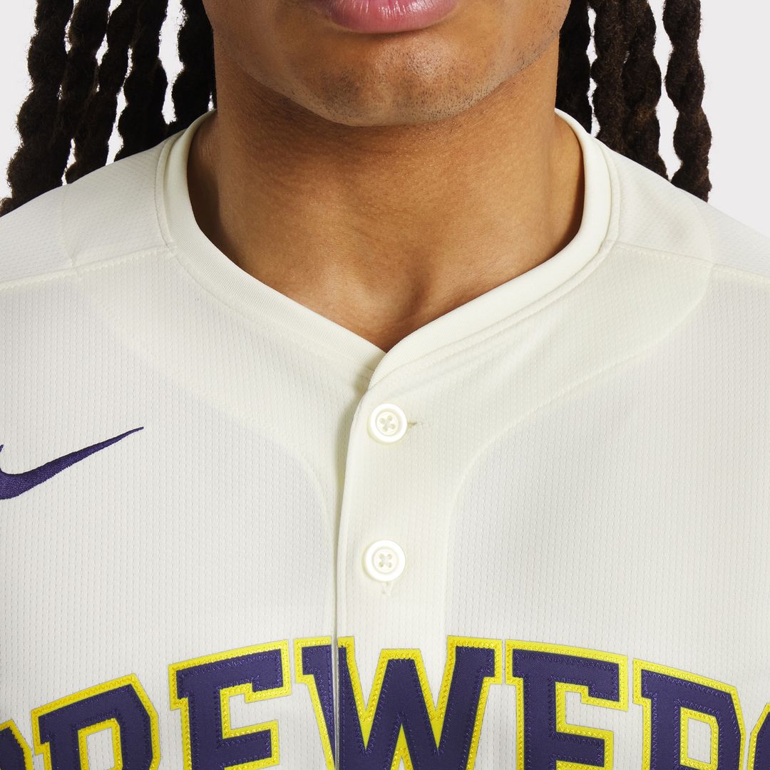 Milwaukee Brewers Christian Yelich Nike Home Limited Jersey - Cream