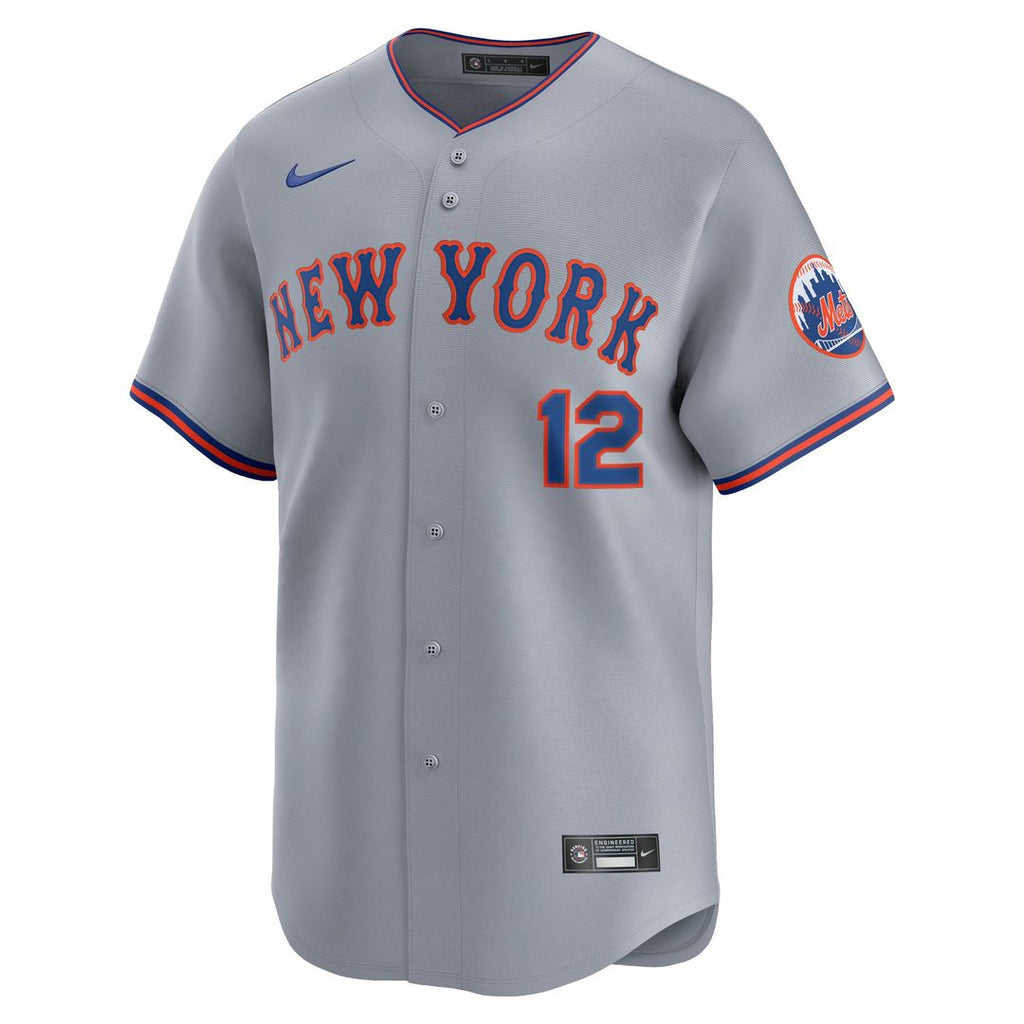 New York Mets Francisco Lindor Nike Road Limited Jersey - Gray