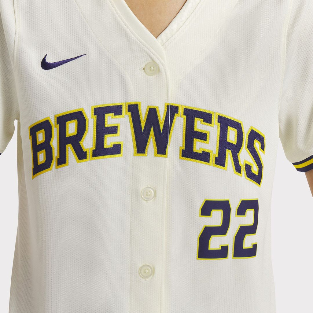 Milwaukee Brewers Christian Yelich Nike Women's Home Limited Jersey - Cream