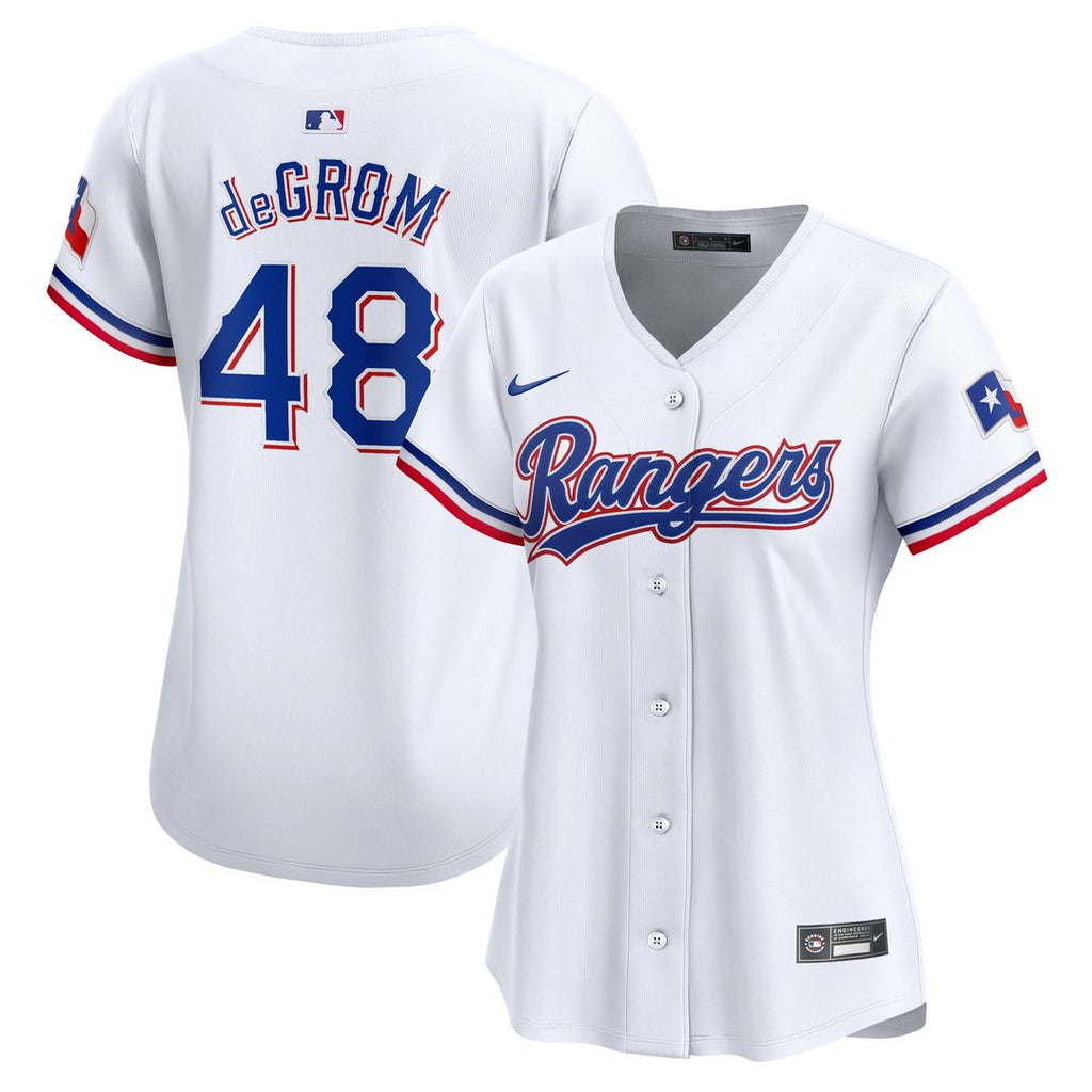 Texas Rangers Jacob deGrom Nike Women's Home Limited Jersey - White