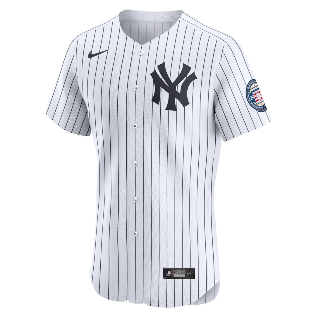 New York Yankees Derek Jeter Nike Home 2020 Hall of Fame Induction Patch Elite Jersey - White