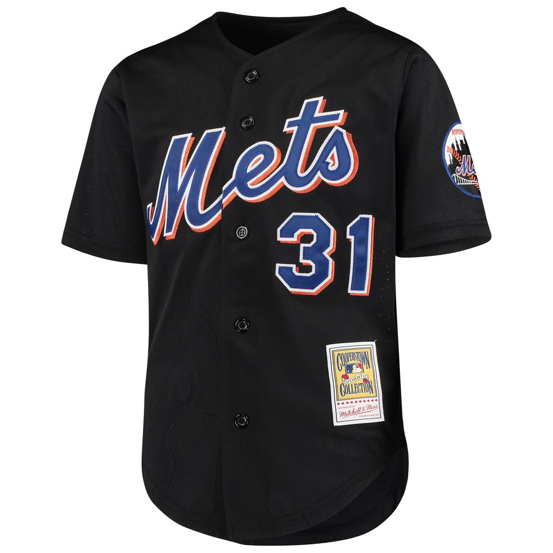New York Mets Mike Piazza Mitchell & Ness Youth Cooperstown Mesh Batting Practice Jersey - Black