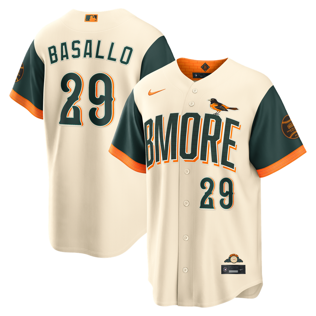 Baltimore Orioles Samuel Basallo Nike 2026 City Connect Stadium Jersey - Cream