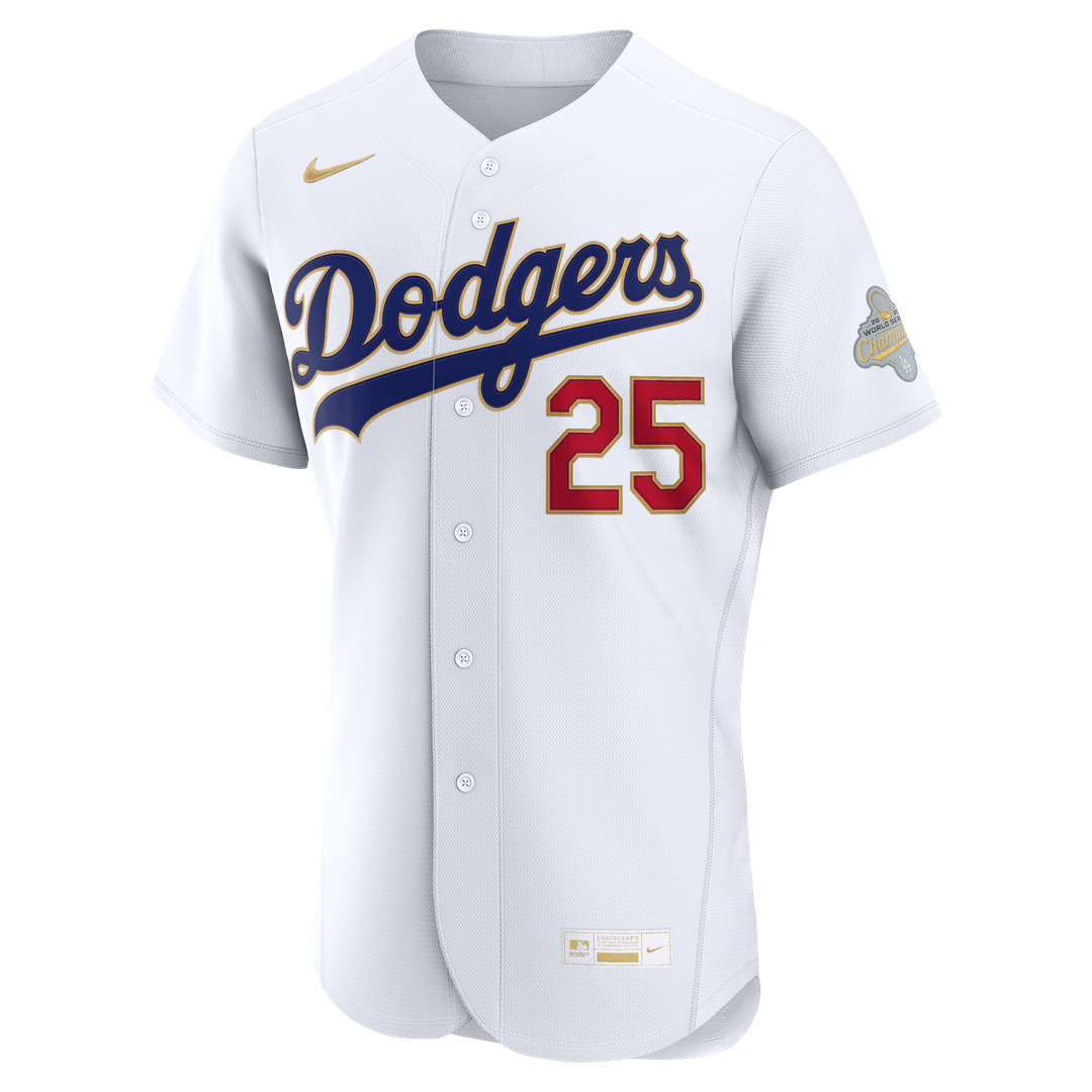 Los Angeles Dodgers Tommy Edman Nike 2026 Gold Collection Authentic Jersey - White