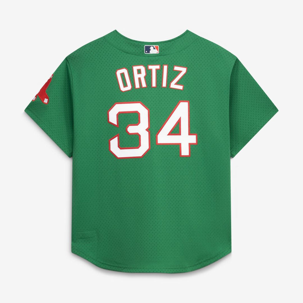 Boston Red Sox David Ortiz Mitchell & Ness Cooperstown Mesh Batting Practice Button-Up Jersey - Red