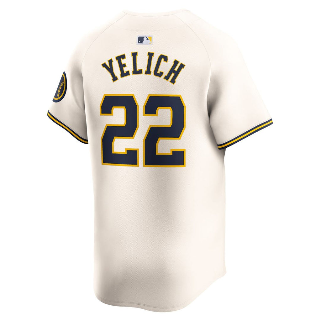 Milwaukee Brewers Christian Yelich Nike Home Limited Jersey - Cream
