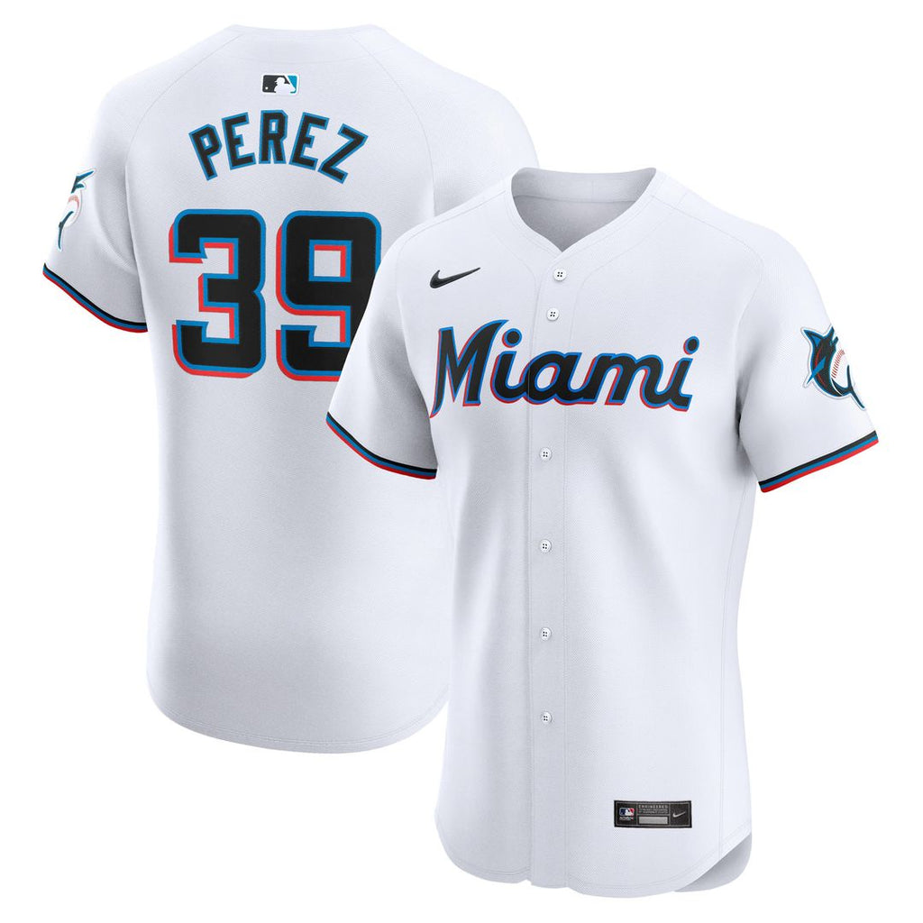 Miami Marlins Eury Perez Nike Home Elite Jersey - White