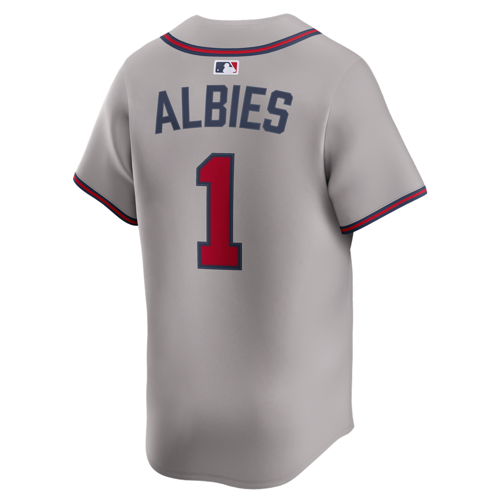 Atlanta Braves Ozzie Albies Nike Road Limited Jersey - Gray