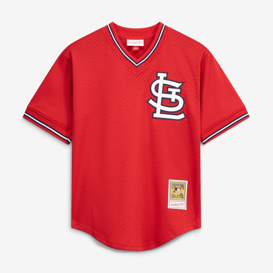 St. Louis Cardinals Ozzie Smith Mitchell & Ness Youth Cooperstown Mesh Batting Practice Jersey - Navy