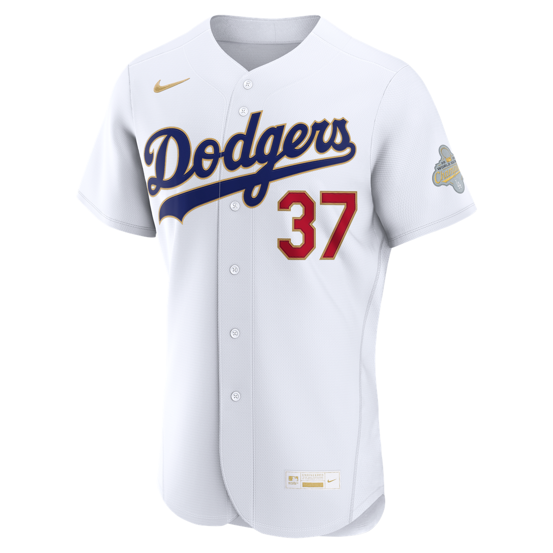 Los Angeles Dodgers Teoscar Hernández Nike 2026 Gold Collection Authentic Jersey - White