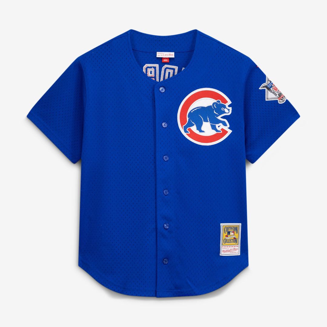 Chicago Cubs Ryne Sandberg Mitchell & Ness Cooperstown 1997 Mesh Batting Practice Button-Up Jersey - Royal
