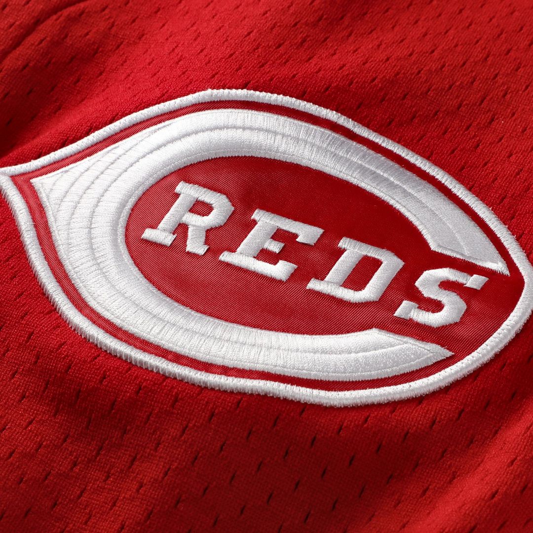 Cincinnati Reds Deion Sanders Mitchell & Ness Cooperstown Mesh Batting Practice Button-Up Jersey - Red