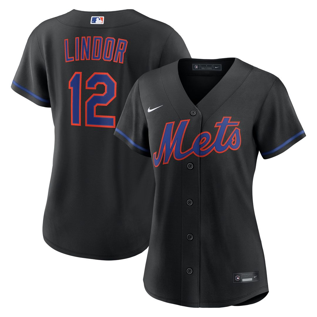 New York Mets Francisco Lindor Nike Women's Alternate Replica Jersey - Black