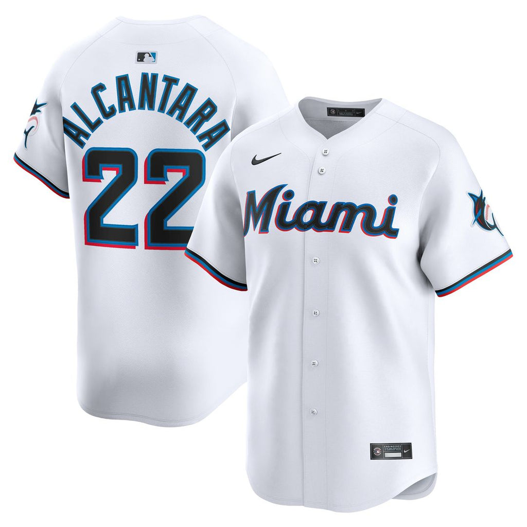 Miami Marlins Sandy Alcantara Nike Home Limited Jersey - White
