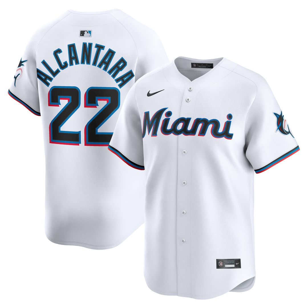 Miami Marlins Sandy Alcantara Nike Home Limited Jersey - White