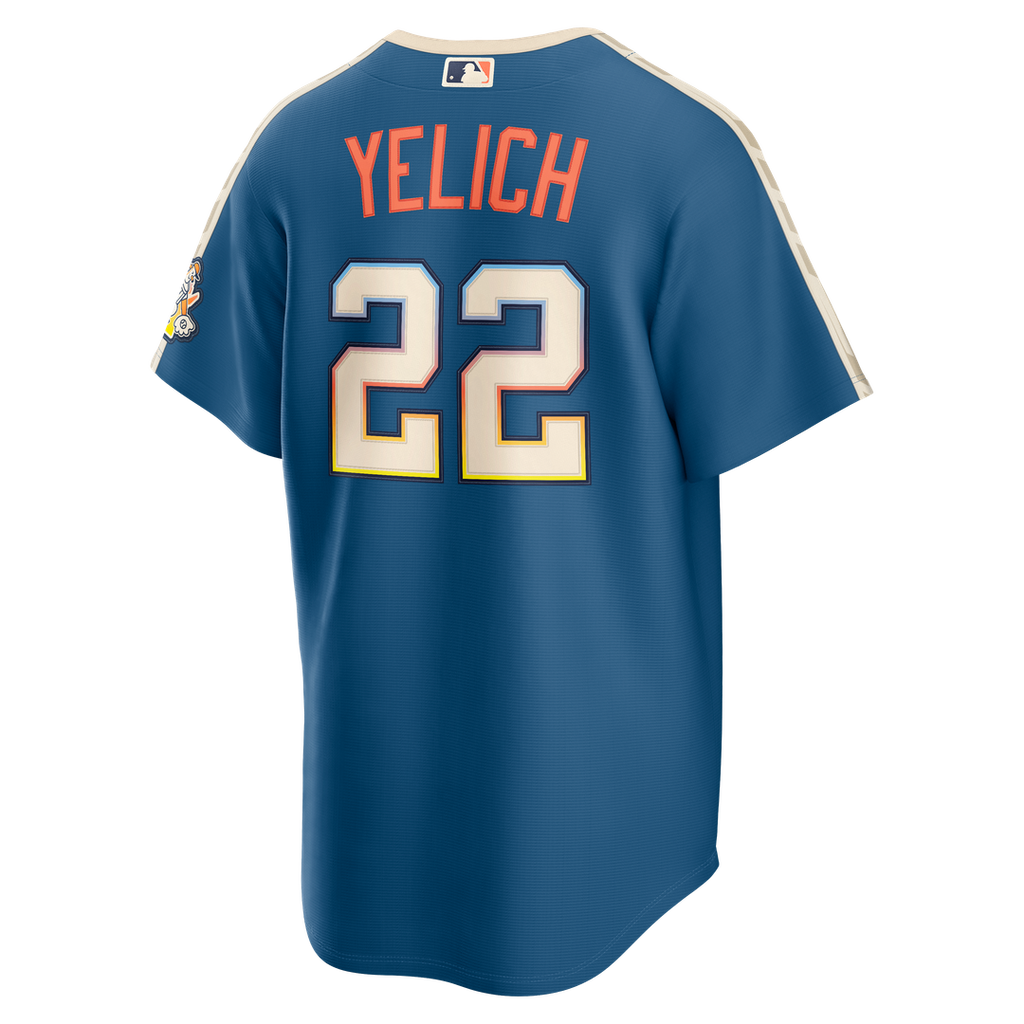 Milwaukee Brewers Christian Yelich Nike 2026 City Connect Stadium Jersey - Mineral Blue