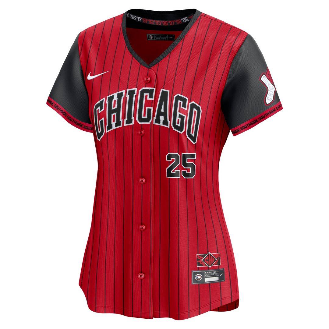 Chicago White Sox Andrew Vaughn Nike Women's 2025 City Connect Limited Jersey - Red/Black