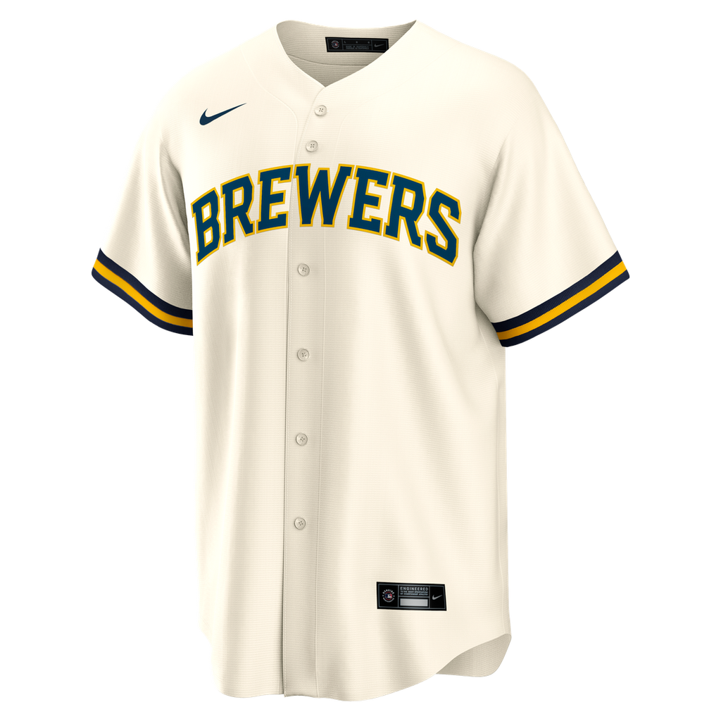 Milwaukee Brewers Bob Uecker Nike Home Retired Replica Jersey - Cream