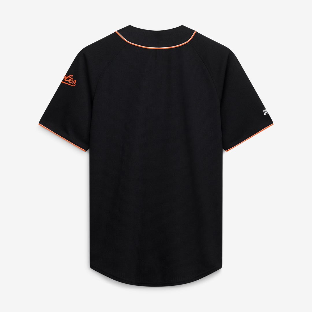 Baltimore Orioles Stitches Team Color Full - Button Fashion Jersey - Black