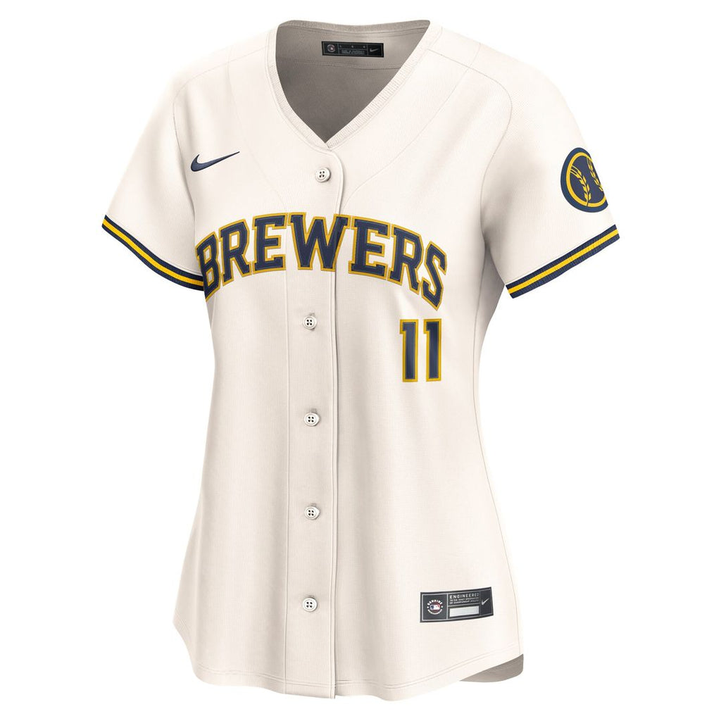 Milwaukee Brewers Jackson Chourio Nike Women's Home Limited Jersey - Cream