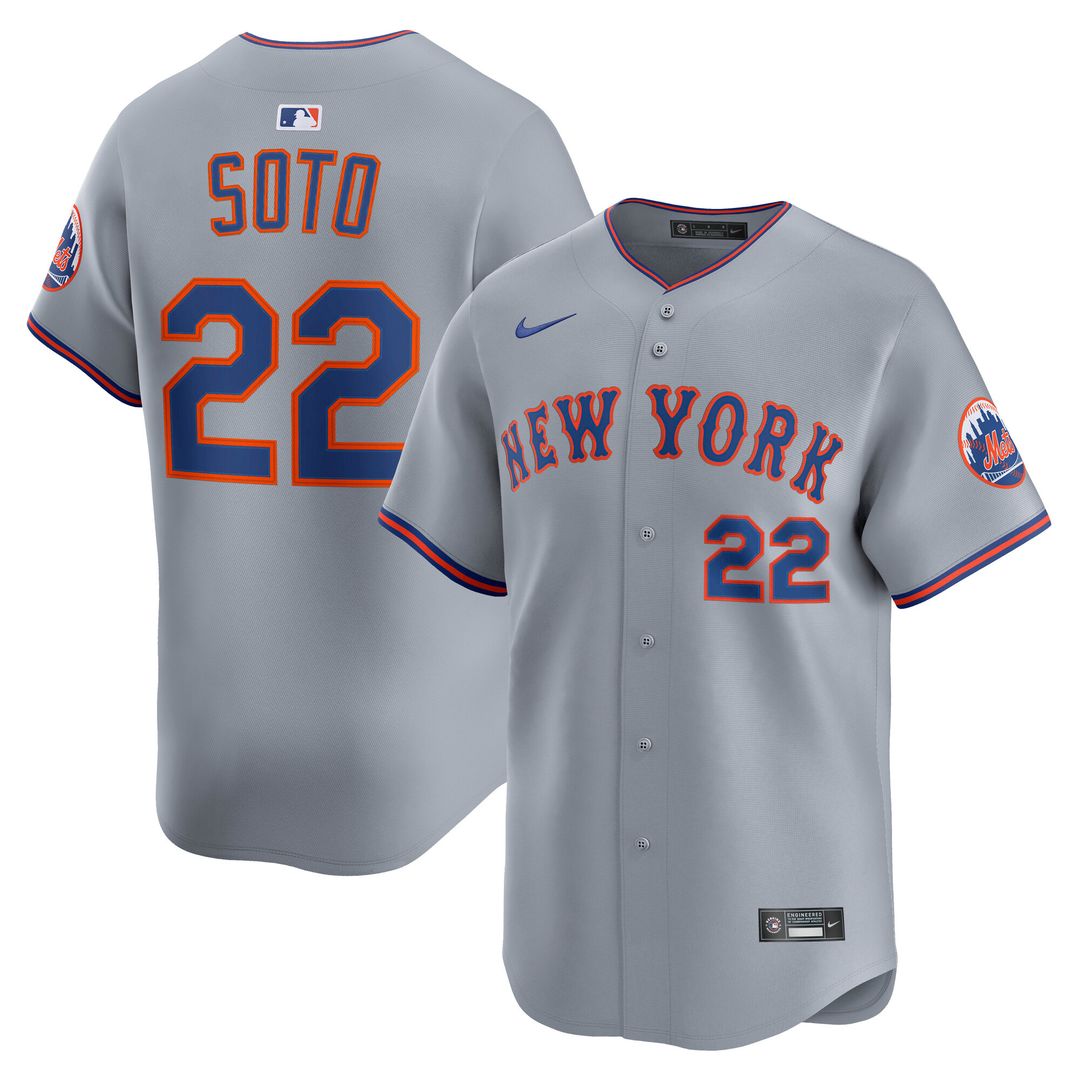 New York Mets Juan Soto Nike Road Limited Jersey - Gray