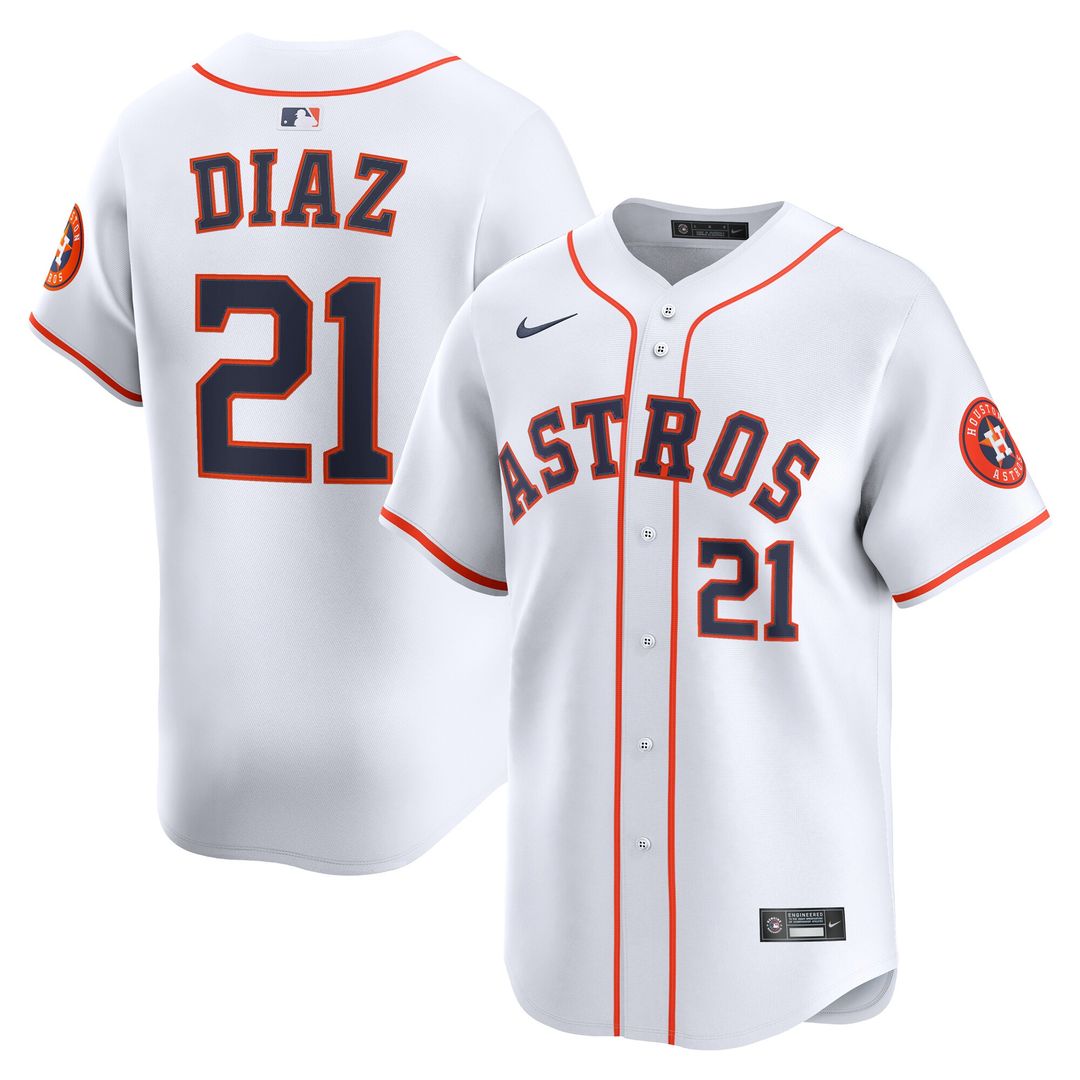 Houston Astros Yainer Diaz Nike Home Limited Jersey - White