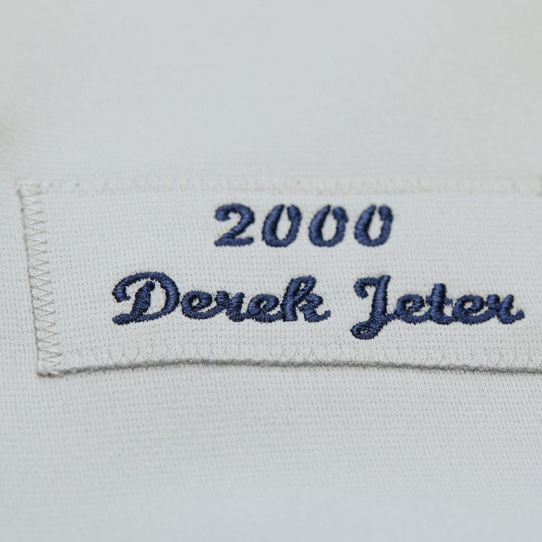 New York Yankees Derek Jeter Mitchell & Ness Cooperstown 2000 World Series Authentic Jersey - Gray