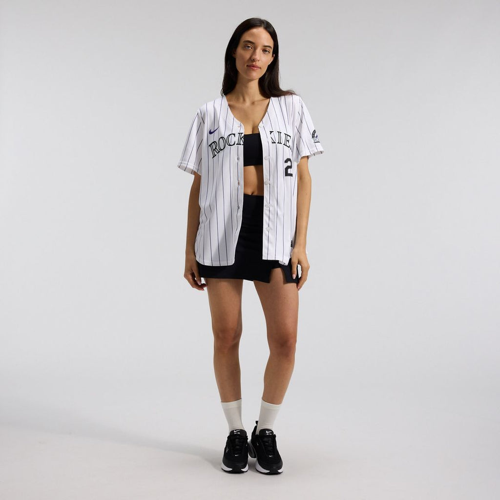 Colorado Rockies Kris Bryant Nike Women's Home Limited Jersey - White