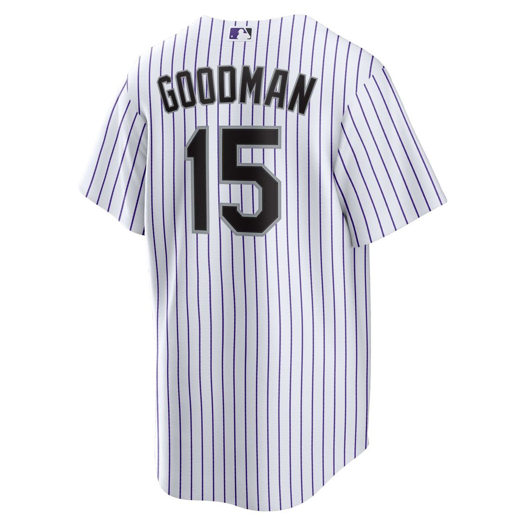 Colorado Rockies Hunter Goodman Nike Youth Home Replica Jersey - White