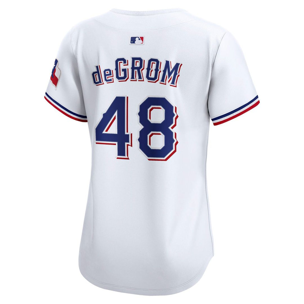 Texas Rangers Jacob deGrom Nike Women's Home Limited Jersey - White