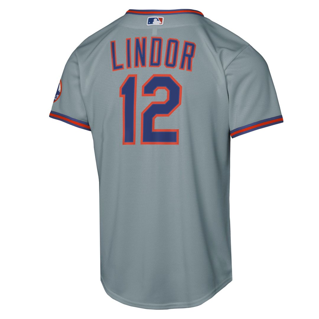 New York Mets Francisco Lindor Nike Youth Road Stadium Jersey - Gray